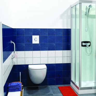 SFA sanibroyeur saniwall pro up broyeur bâti-support grohe à carrelée dans salle de bain